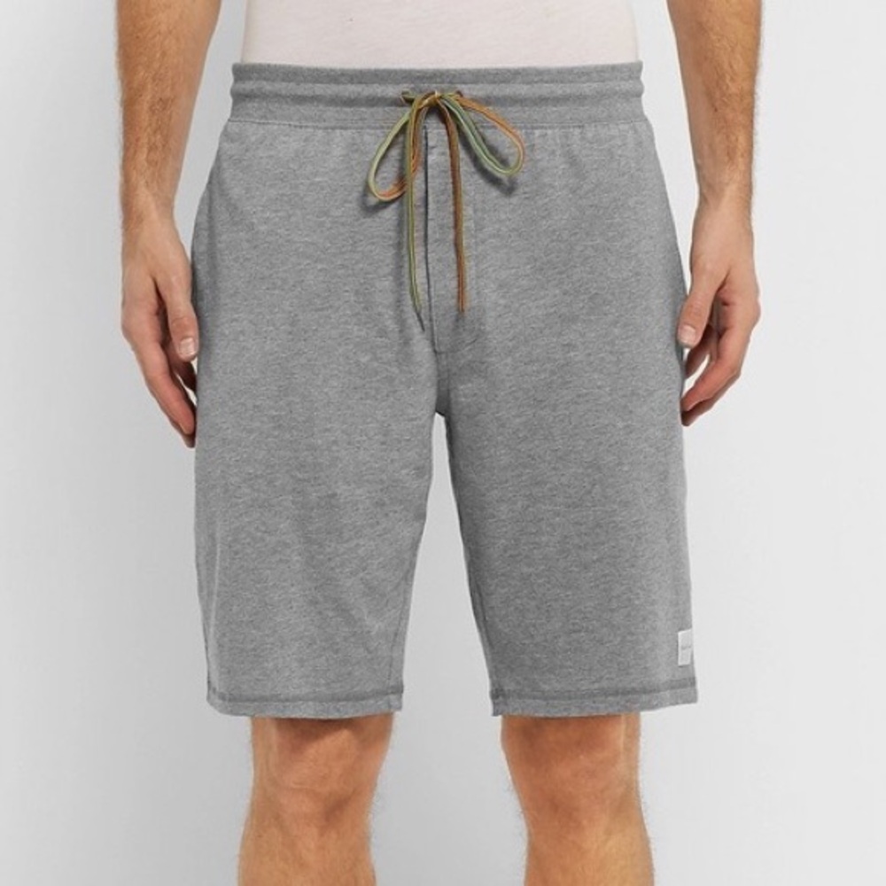 Paul Smith Gray Shorts Cotton Jersey Drawstring logo patch Men L